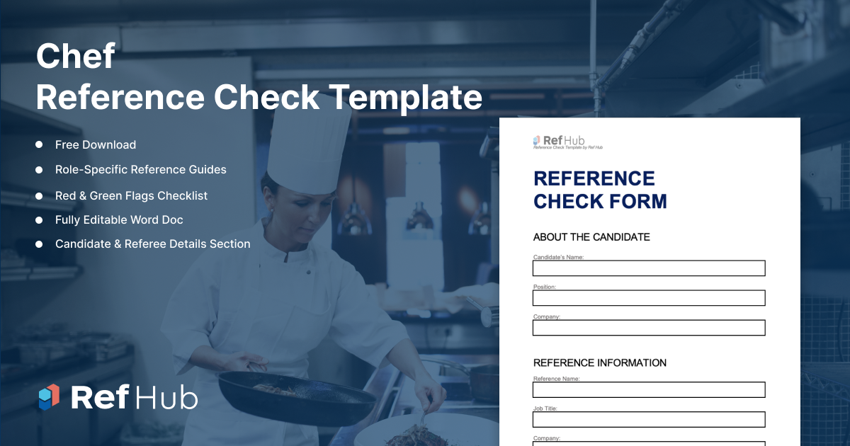 Free Chef Reference Check Template Download Now free-chef-reference-check-template-download-now